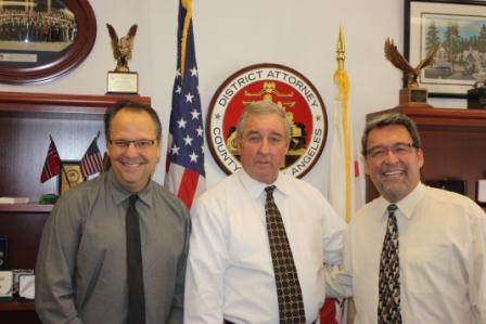 Economy Cooley Hews LCCN Reporter Randy Economy, District Attorney Steve Cooley and Publisher Brian Hews during exclusive interview about the arrest of Assessor John Noguez, his career and hopes for the future.